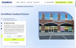DentalWorks Southpoint Durham website