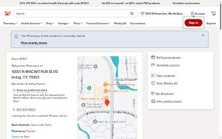 Walgreens Pharmacy of Irving website