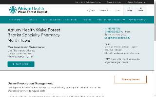 Atrium Health Wake Forest Baptist Specialty Pharmacy - North Tower website