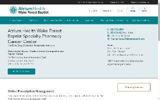 Atrium Health Wake Forest Baptist Specialty Pharmacy - Cancer Center website
