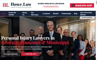 Howe.Law Injury & Accident Lawyers of Hattiesburg website