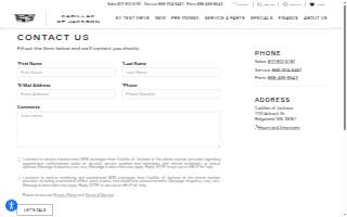 Cadillac Of Jackson website
