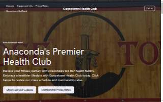 Goosetown Health Club website