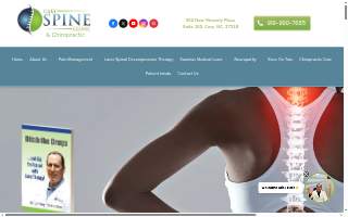 Cary Spine Clinic and Chiropractic website