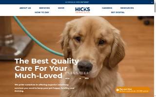 Hicks Animal Clinic website