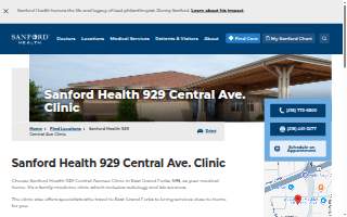 Sanford Health 929 Central Ave Clinic of Grand Forks website