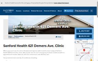 Sanford Health 621 DeMers Ave Clinic of Grand Forks website
