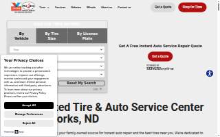 Tire One Auto Center website