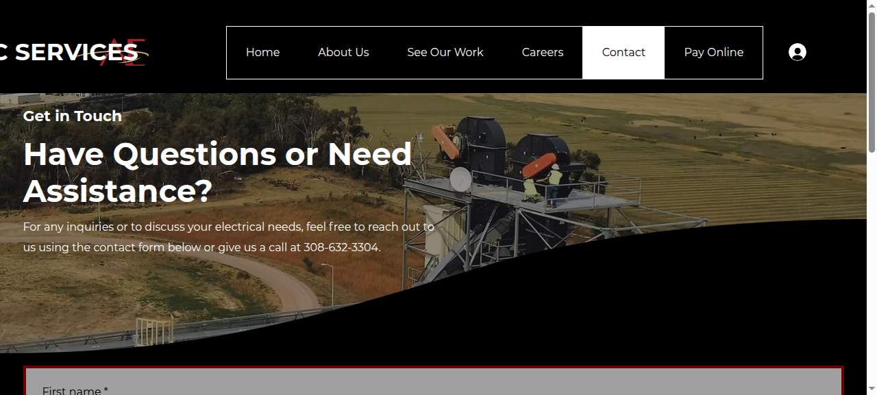 Adams Electric Services website