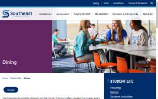 Great Western Dining at Southeast Community College website