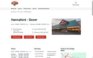 Hannaford Pharmacy of Dover website