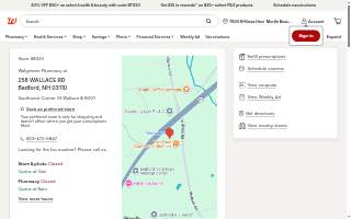 Walgreens Pharmacy of Bedford website