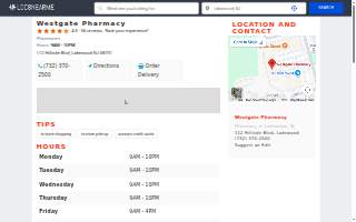Westgate Pharmacy website