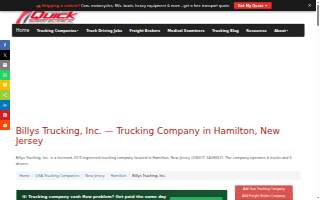 Billy's Trucking Inc website