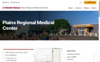 Plains Regional Medical Center website
