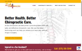 Zia Chiropractic website