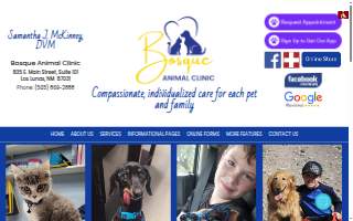 Bosque Animal Clinic website