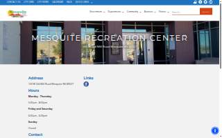 Mesquite Recreation Center website
