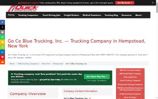 Go Ce Blue Trucking Inc website