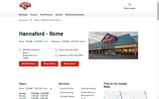 Hannaford of Rome website