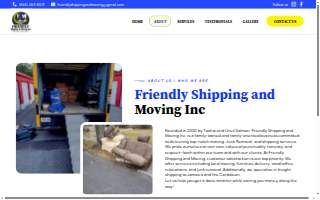 Friendly Shipping and Moving Inc website