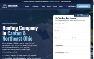 Hof Roofing & Construction website