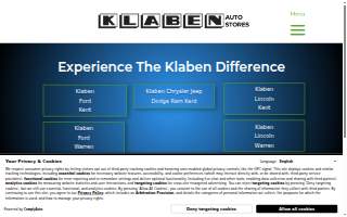 Klaben Motor Sales website