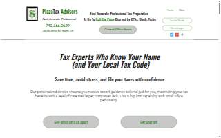 Plaza Tax Advisors website