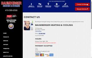 Baumberger Heating & Cooling website