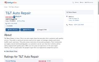T&T Auto Repair website