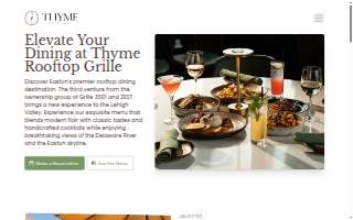 Thyme Rooftop Grille website