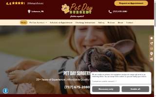 Pet Day Surgery website