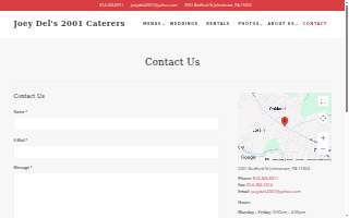 Joey Del's 2001 Caterers website