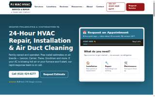 PJ MAC HVAC Service & Repair website