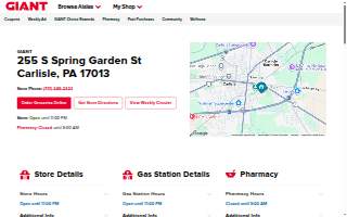 GIANT Pharmacy website
