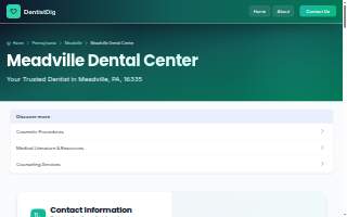 Meadville Dental Center website