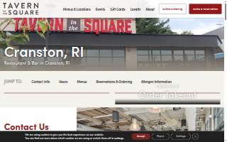 Tavern in the Square of Cranston website