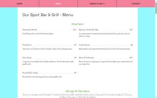 Our Spot Bar & Grill website
