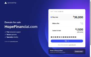 Hope Financial website