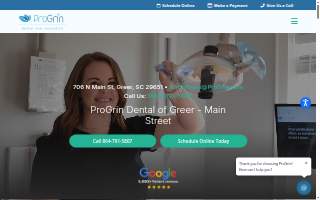 ProGrin Dental of North Greer website