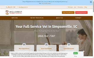 Hillcrest Animal Hospital website