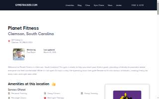 Planet Fitness of Clemson website