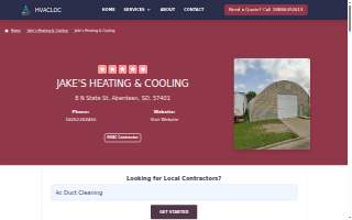 Jake's Heating & Cooling website