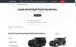 Lewis and Clark Ford Lincoln website