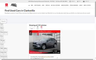 Wyatt Johnson Used Cars website