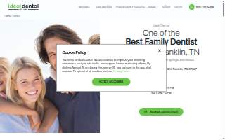 Ideal Dental Franklin website