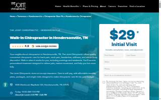 The Joint Chiropractic of Hendersonville website