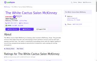 The White Cactus Salon McKinney website