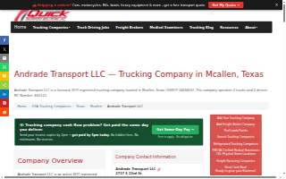 Andrade Transport LLC website