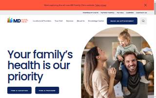 MD Family Clinic website